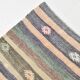 6x9 Gray & Green Striped Pattern Kilim Rug, 176x262Cm