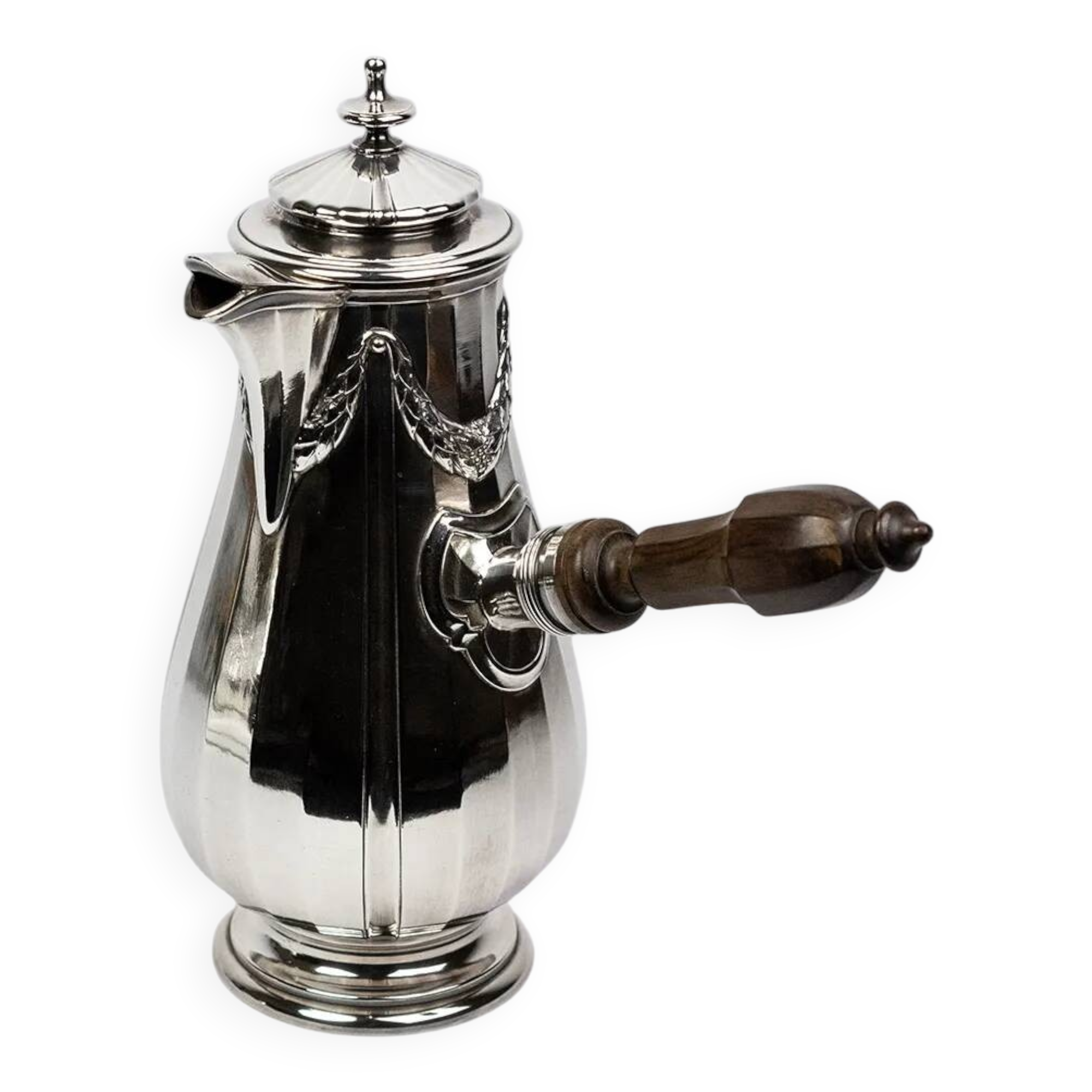 Art Nouveau Christofle Gallia chocolate pot in silver-plated metal - Early 20th century