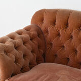 Crushed velvet button back sofa