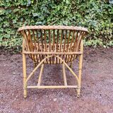 Rattan shell armchair
