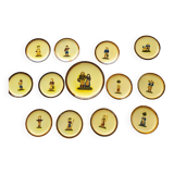 Service à dessert Atelier Cerenne Vallauris Santons de Provence France 1950