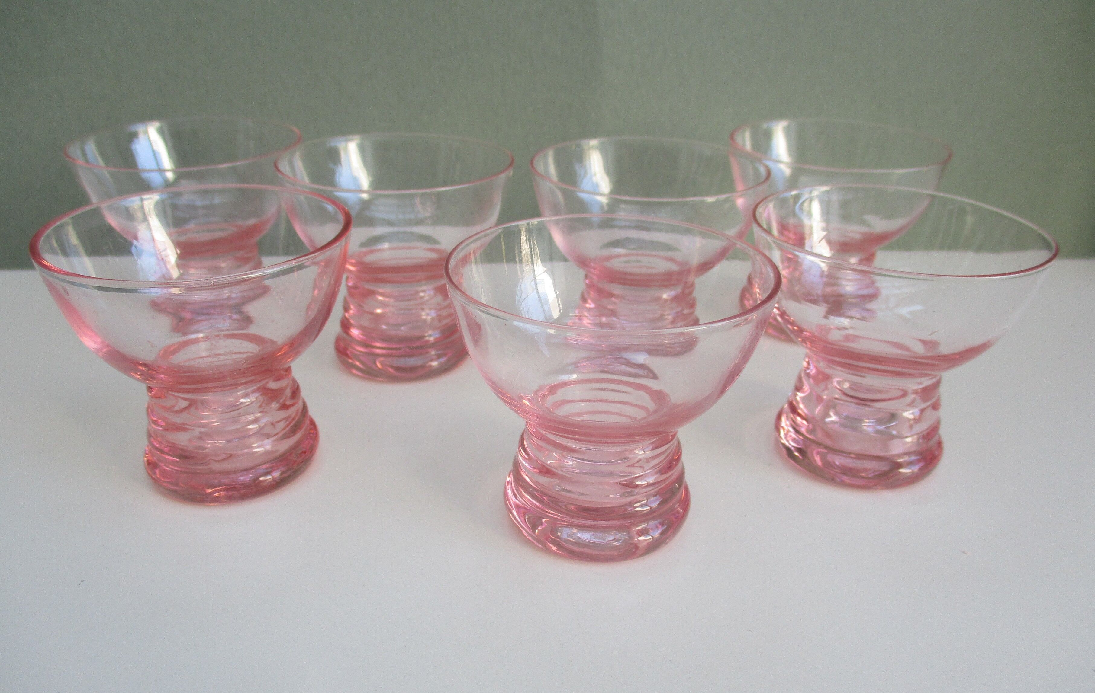 Seven small glasses from art deco-glass