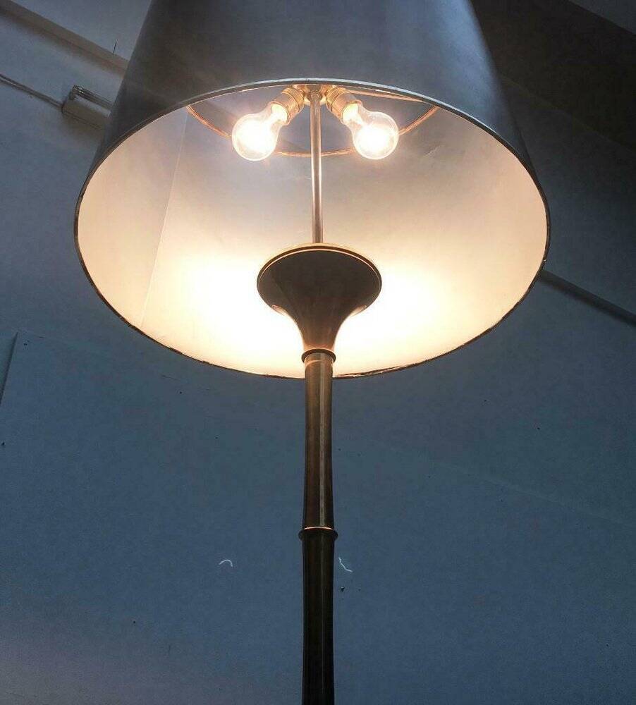 Hollywood Regency bamboo floor lamp by Ingo Maurer for M Design, 1960s.