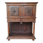 Renaissance oak carved buffet cabinet