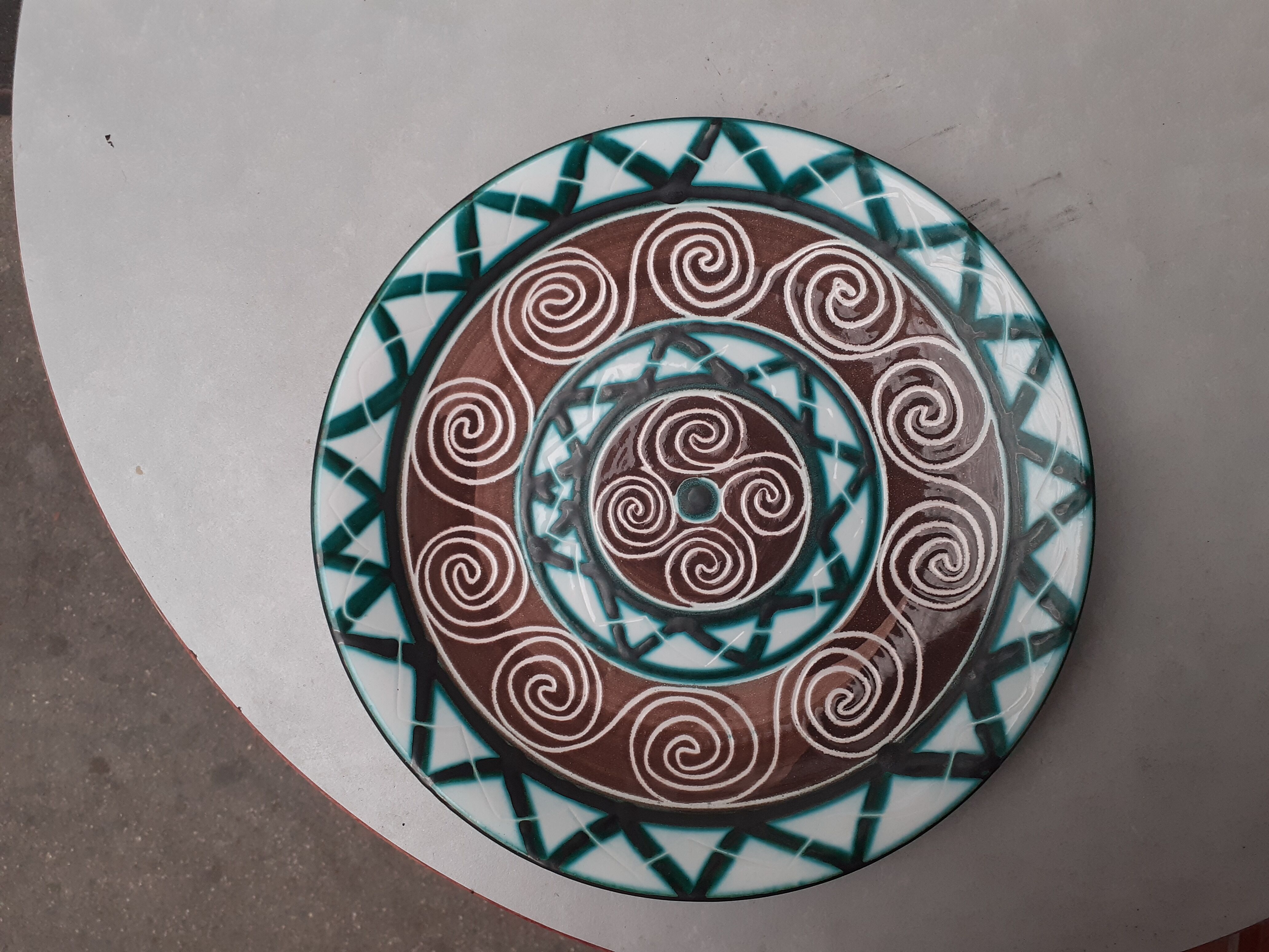 plate Robert Picault Vallauris 70s vintage