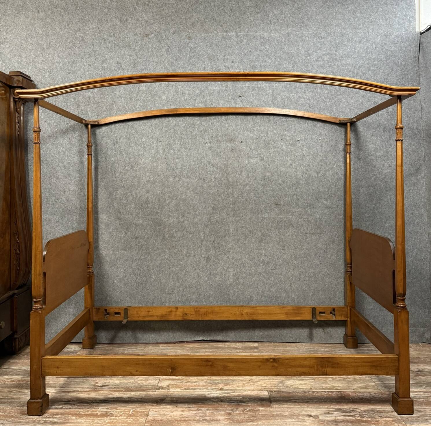 Solid wood four-poster bed
