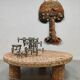 HKliving round design rattan coffee table