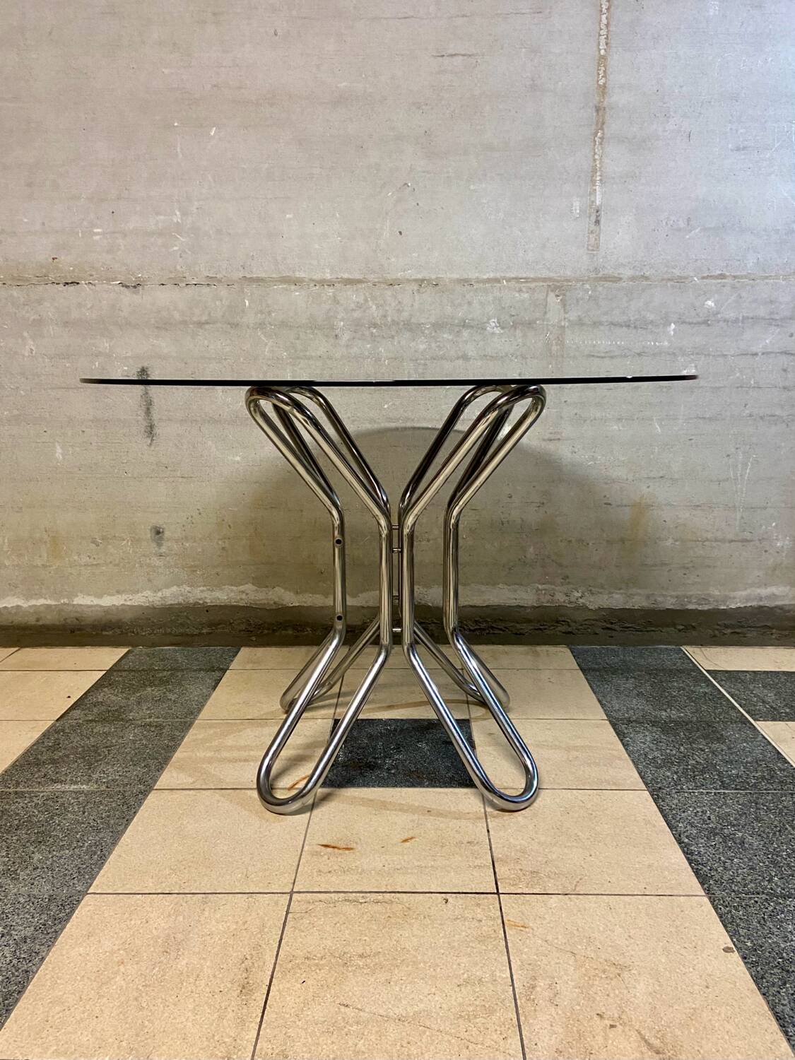 Vintage smoked glass table