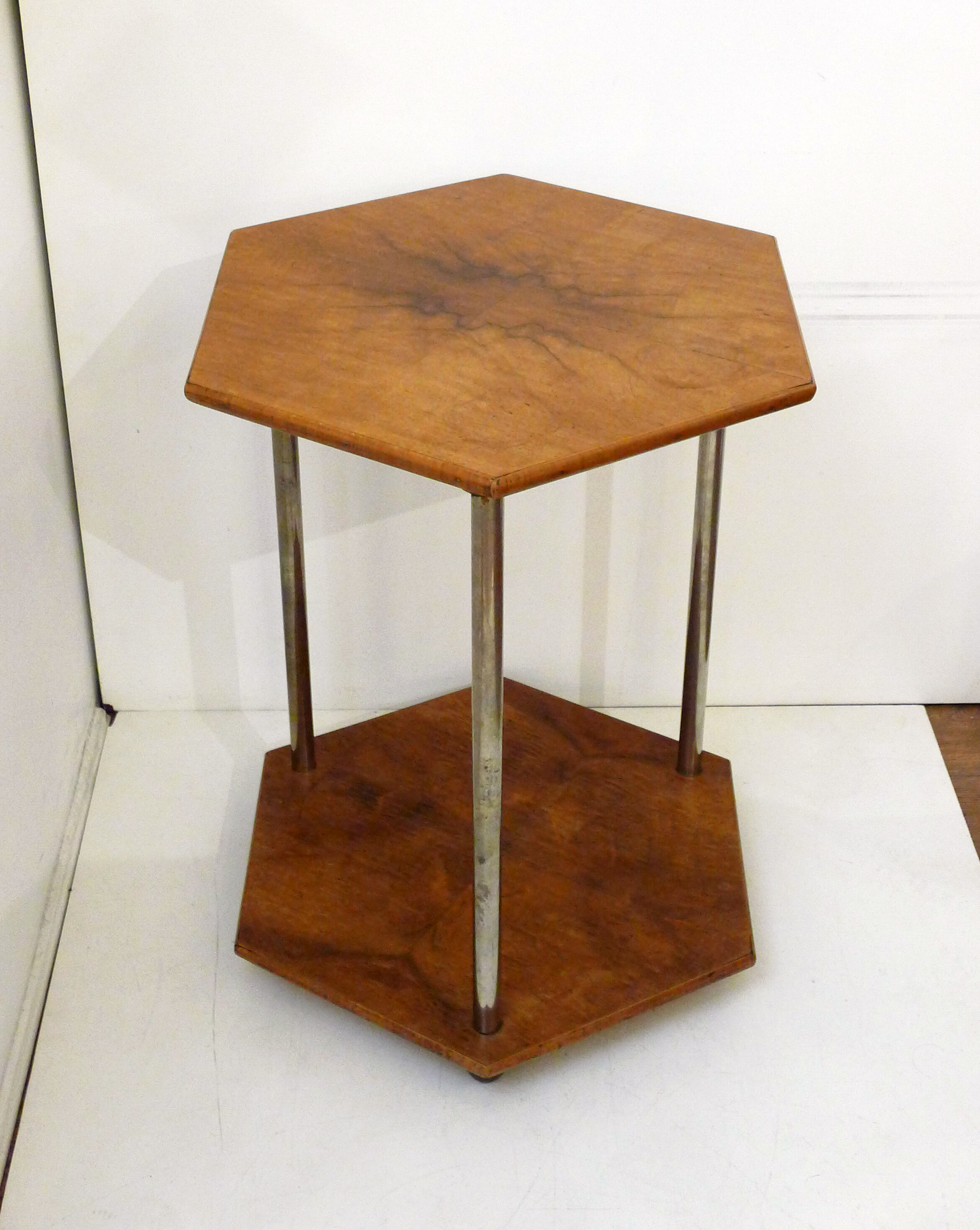 Hexagonal Art Deco pedestal table