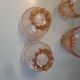 4 amber glasses with star-shaped bases – France, 1940s-1950s