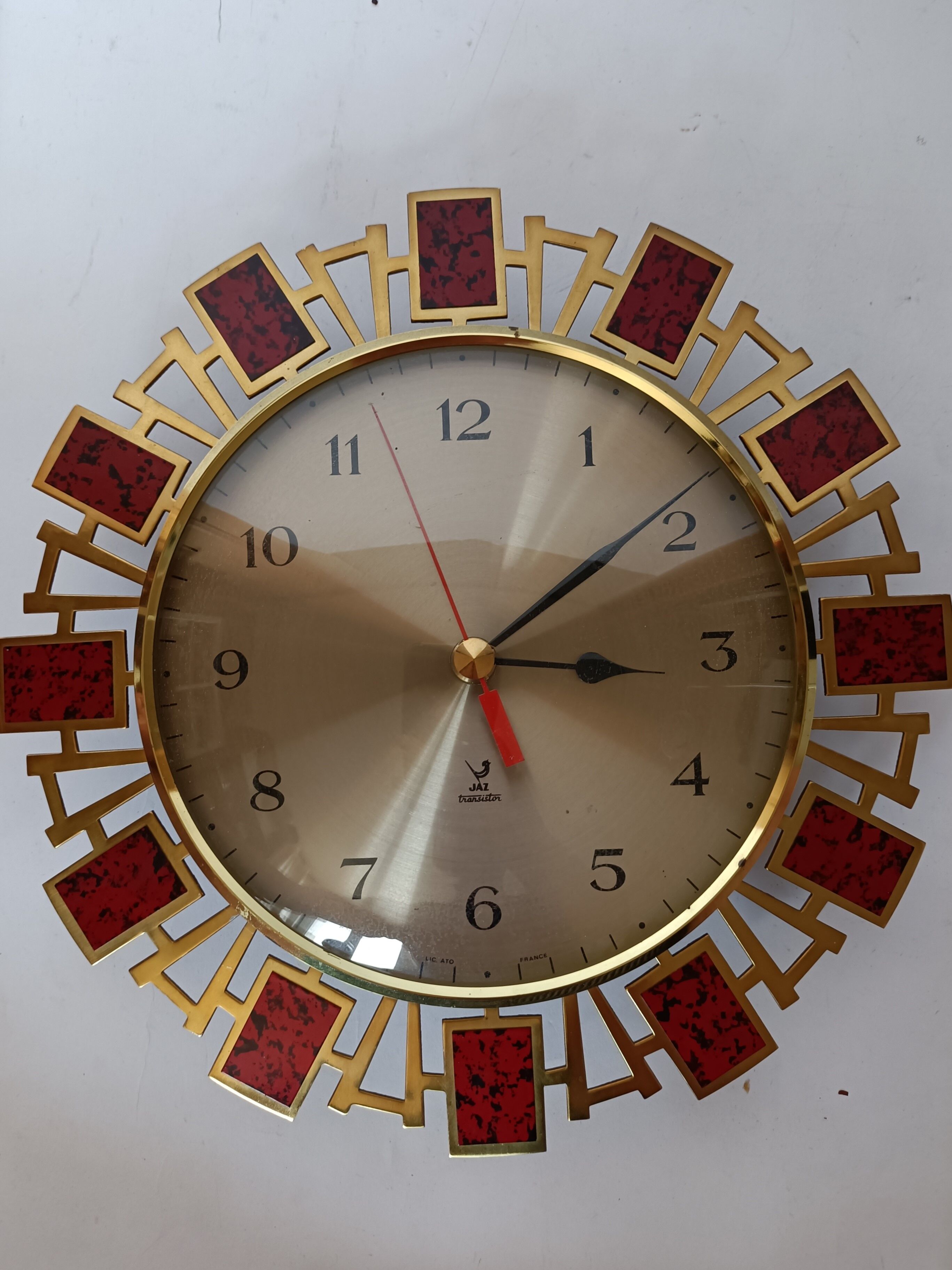 Wall clock Jaz golden brass