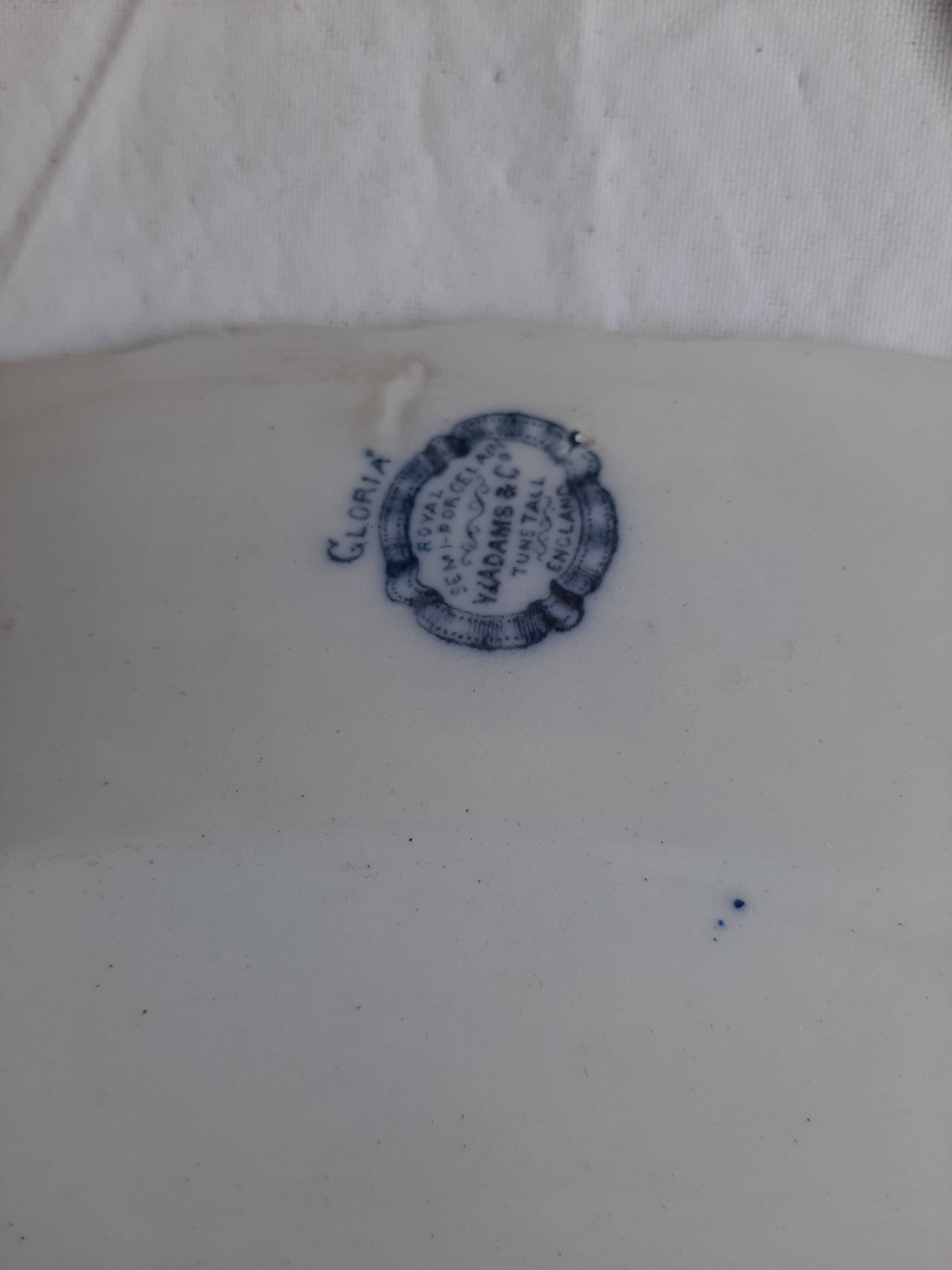 Large late 19th century English dish Tunstall W. ADAMS & Co 'Gloria'