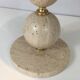 Travertine and brass lamp
