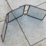 Small art deco triptych barber mirror 21.5 X 51 cm