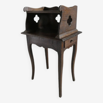 wooden bedside table with 1 drawer, 19th century