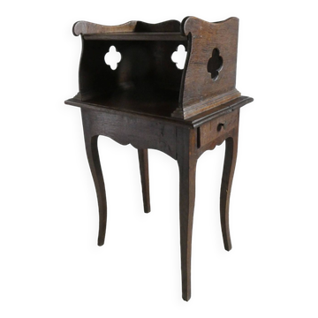wooden bedside table with 1 drawer, 19th century