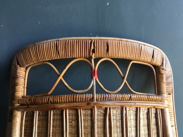 Pair of vintage rattan armchairs