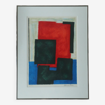 Osmund Hansen, Composition, 1980s, Color Lithograph, Framed
