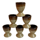 Lot de 6 coquetiers en grès années 70