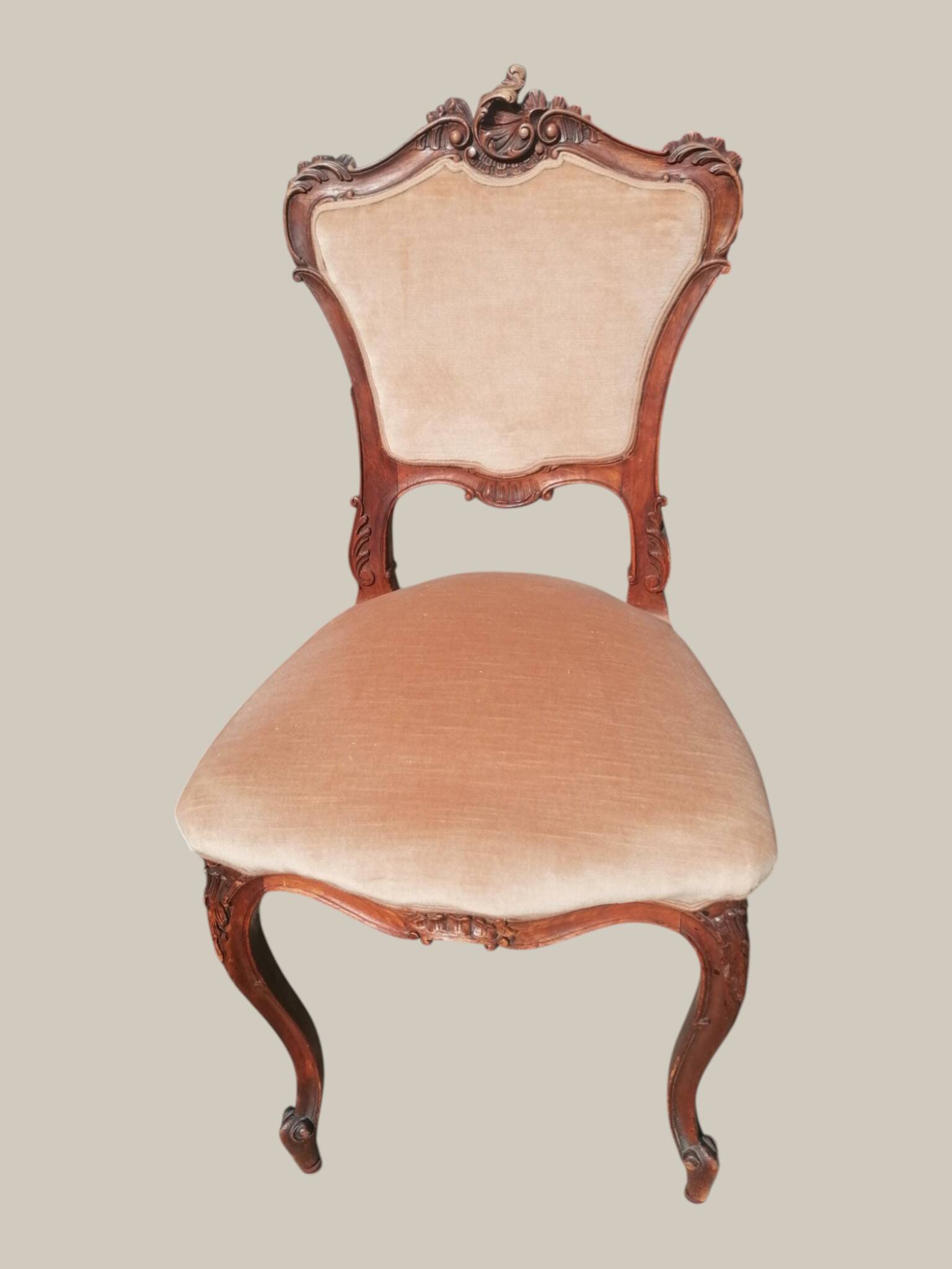 Salon Rocaille / Rococo - 2 fauteuils & 2 chaises - Noyer XIXe