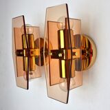 Pair of Veca wall lamps in Murano Glass Italy 1970