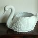 XL white ceramic swan planter - Vintage