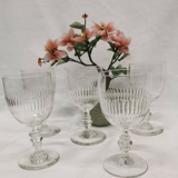 Lot 5 old crystal wine glasses
