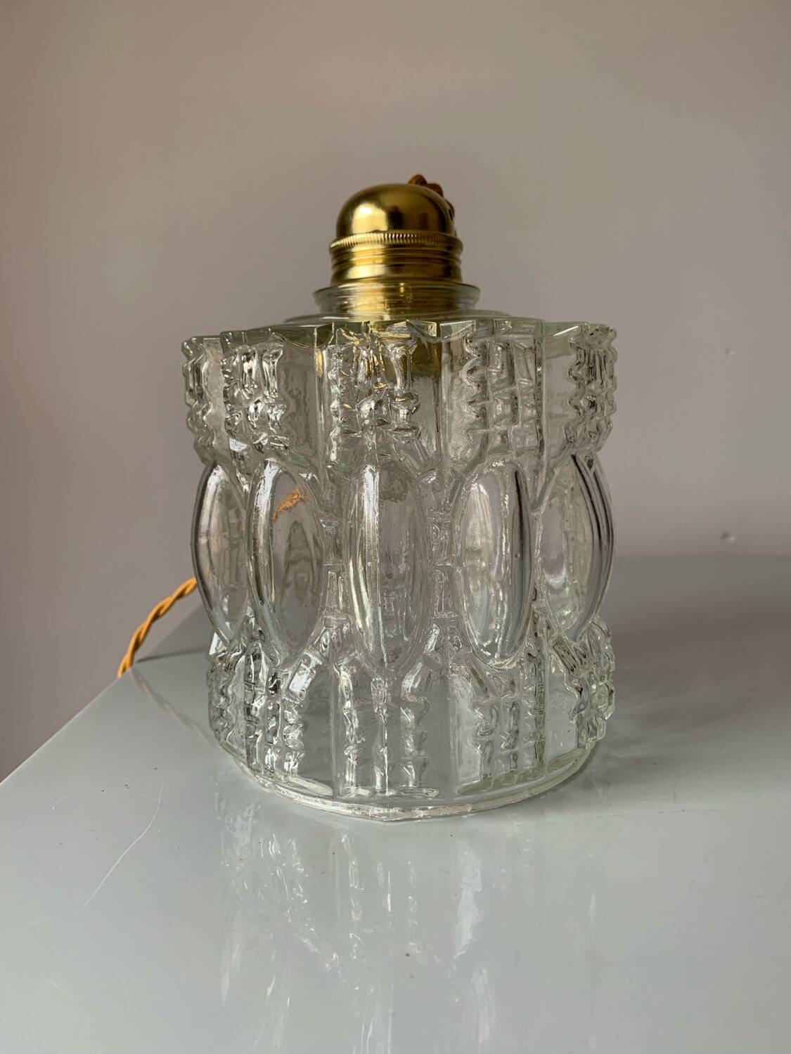 Vintage glass table or hanging lamp