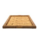 Hollywood regency bamboo and wicker tray, Italy 1970s