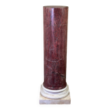 Pink marble column on a Carrara white base circa 1880