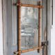 Bamboo effect wooden mirror, vintage wall mirror, decor