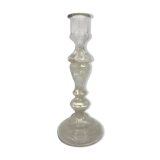 Candlestick in mercurized glass eglomized XlXth 28 cm
