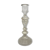 Candlestick in mercurized glass eglomized XlXth 28 cm