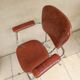 Stainless steel skaï armrest chair from 1958