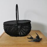 Black wicker basket