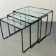 Modernist Italian steel and glass set of nesting tables, 1970s, set of 3