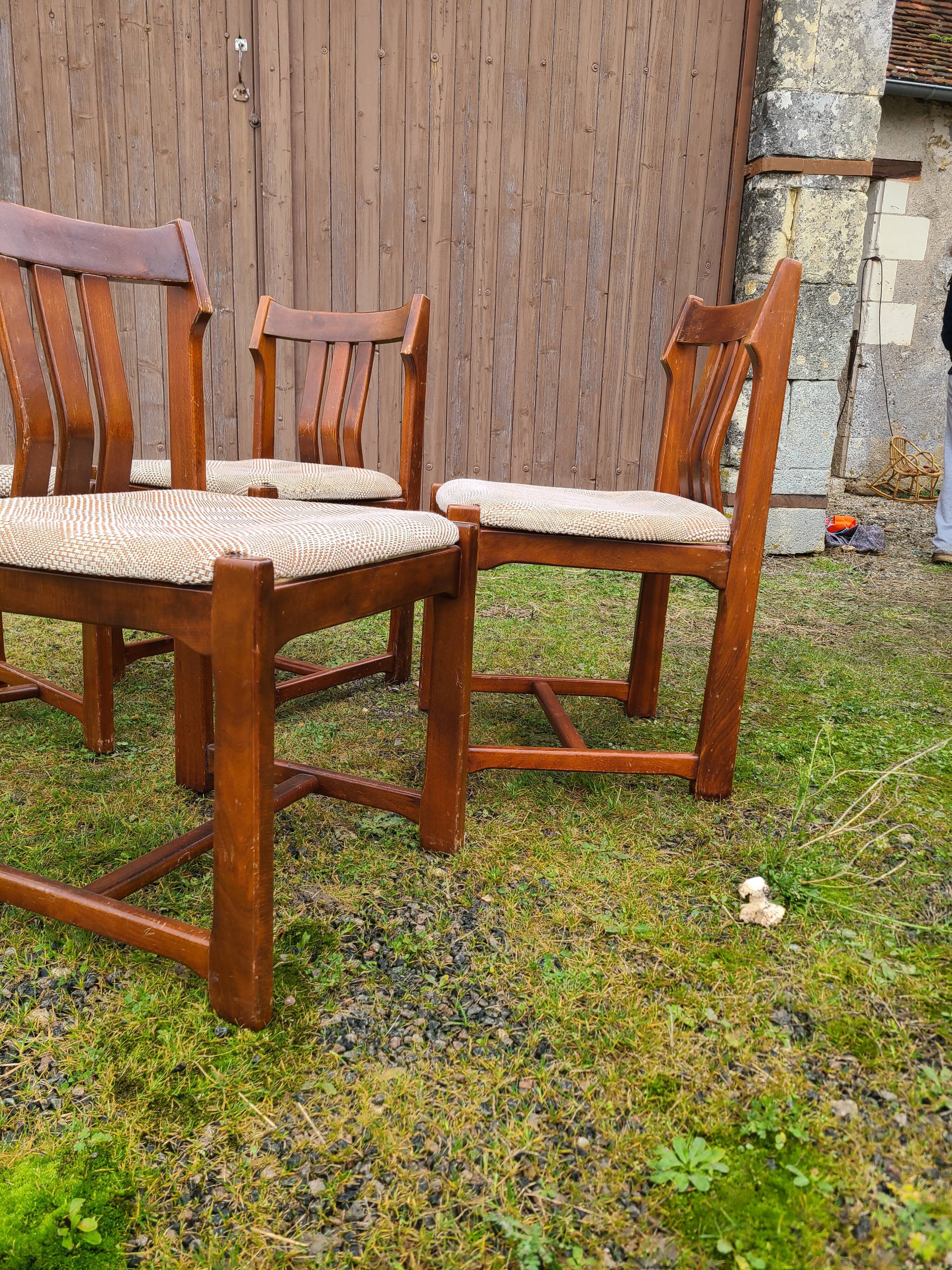 Set of 4 Scandinavian style chairs 1960