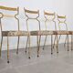 4 chaises en fer doré et tissu fleuri, Espagne, années 1980