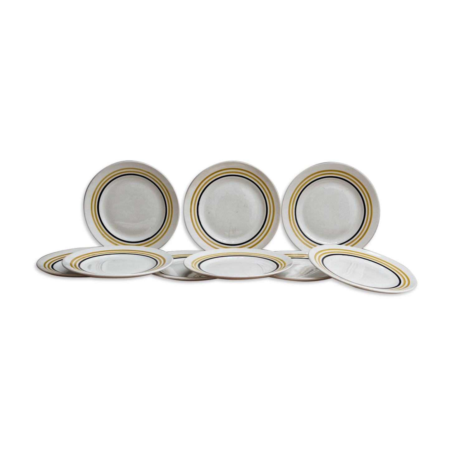 Lot of 9 dessert plates - Wolves Mill