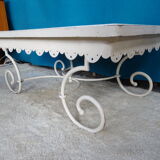 Table basse fer forgé plateau bois
