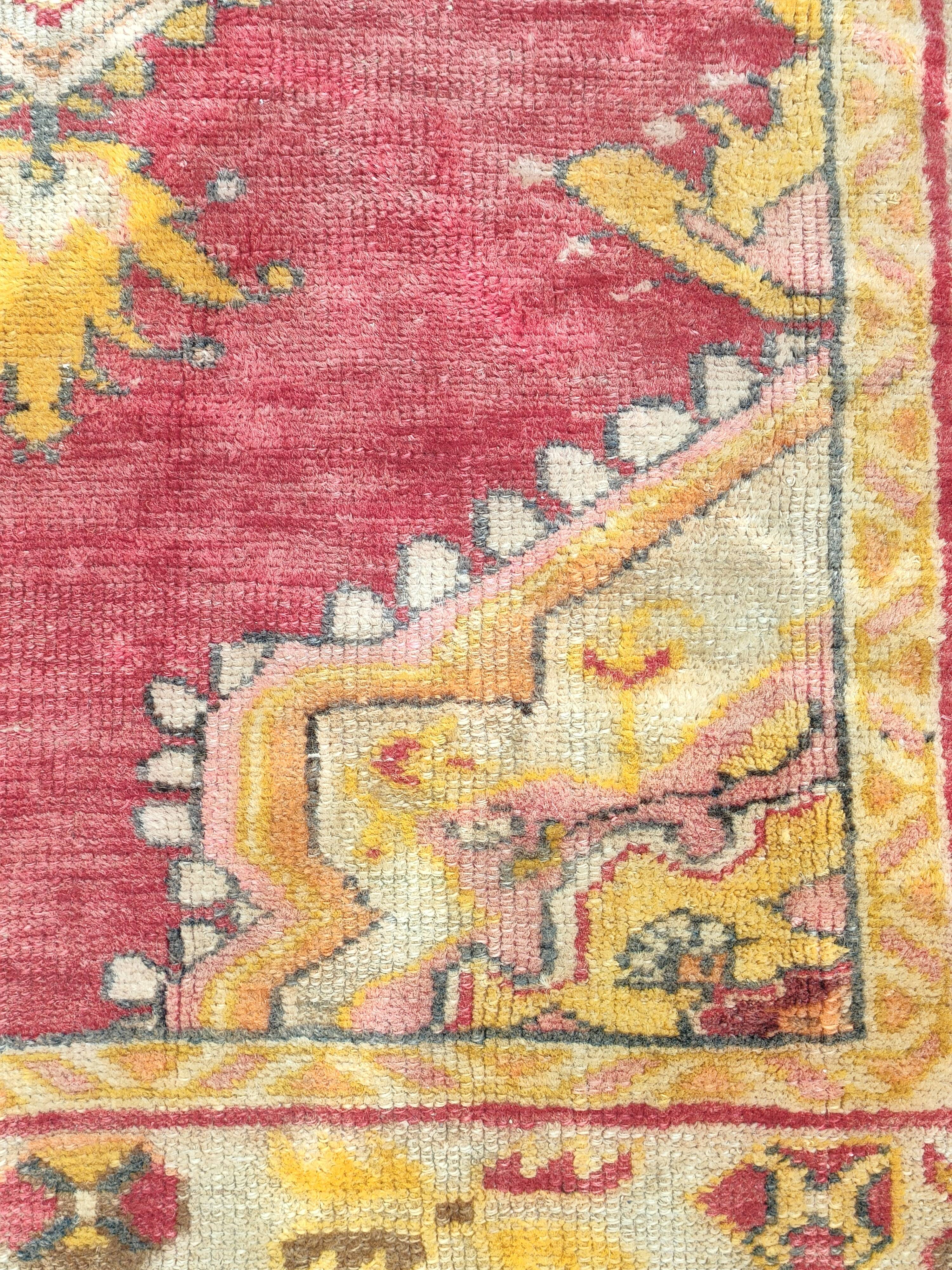 Tapis patiné orient laine fait mai 166 cm x 95 cm