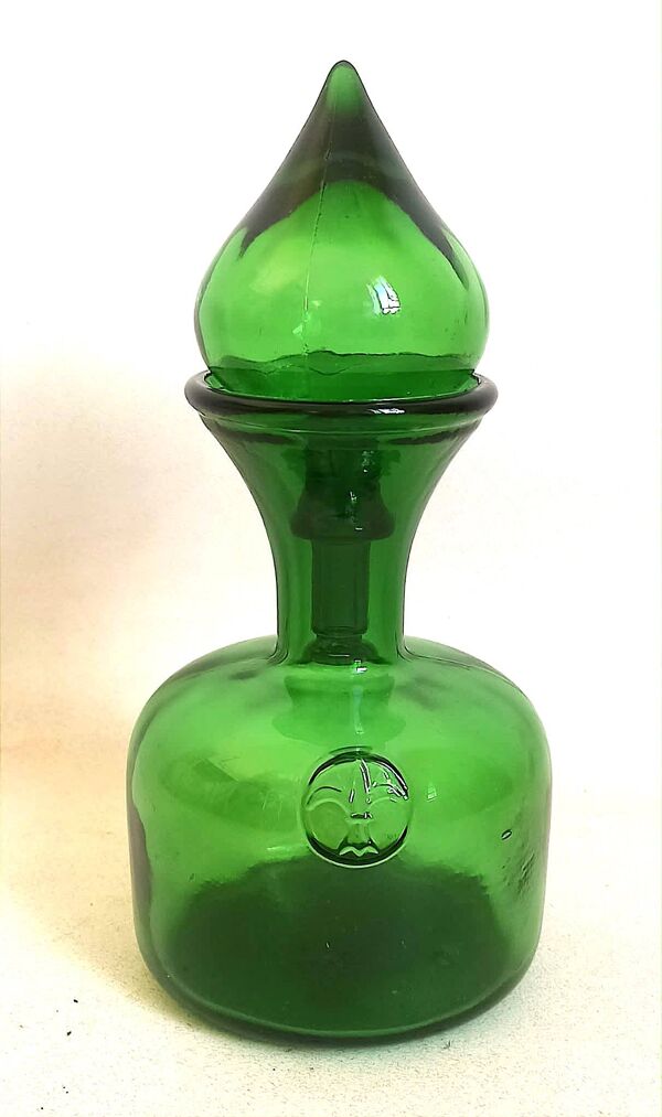 Carafe avec bouchon Empoli vert Années 70 Hauteur 27 cm