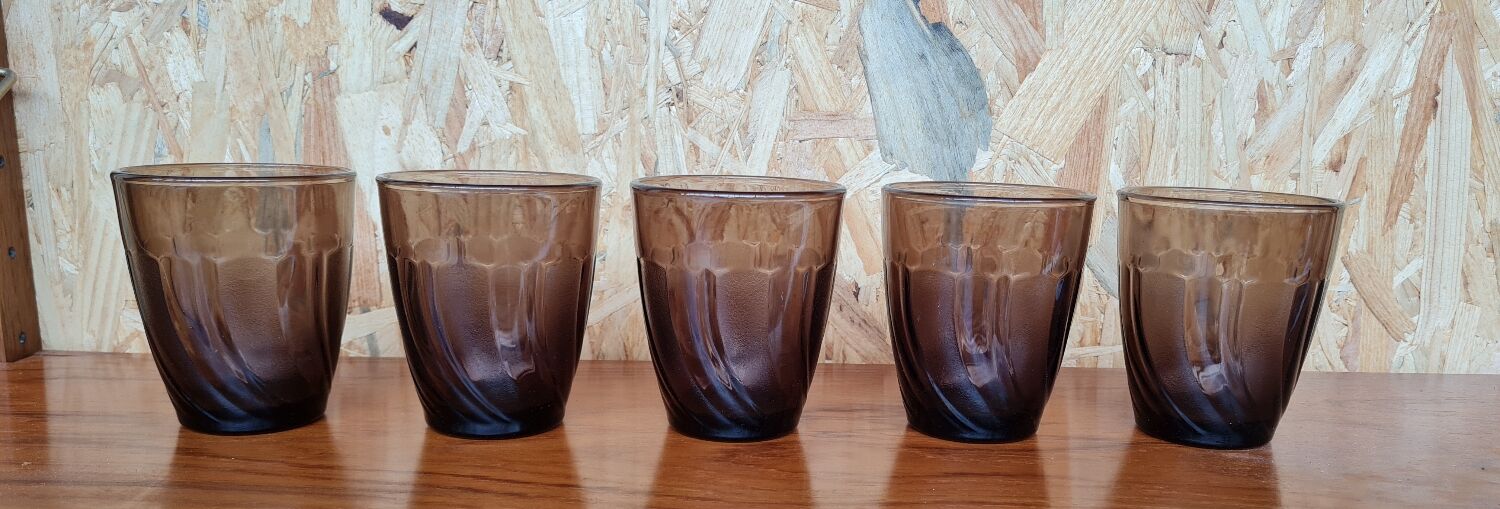 Set of 5 duralex water glasses