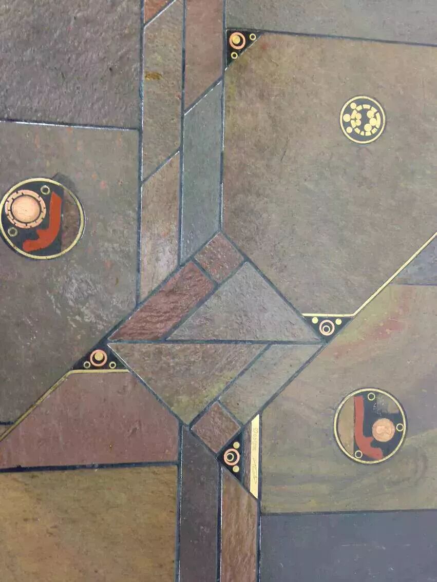 70s Brutalist Coffee Table in Brass, Bronze and Stone