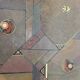 70s Brutalist Coffee Table in Brass, Bronze and Stone