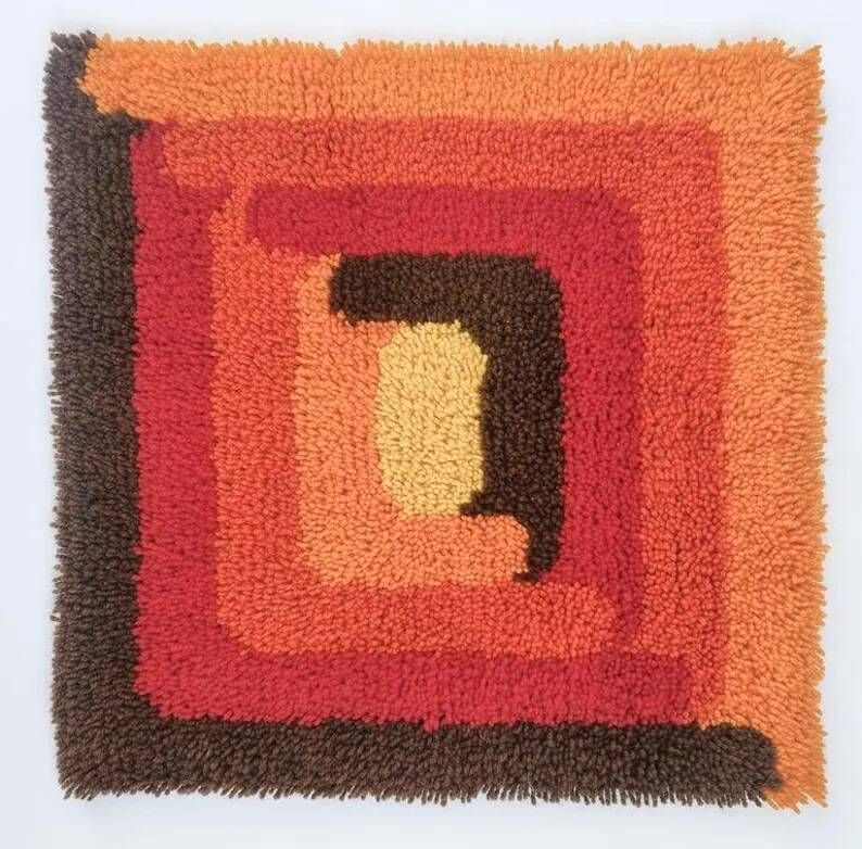 Rare Midcentury Wall Tapestry, Ege Rya Style, Denmark, 1970s
