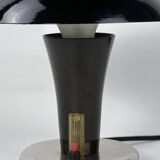 Vintage Bauhaus bedside lamp in brown bakelite and chrome, 1930s