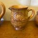 Antique tea coffee set vallauris vintage beige ceramic #c644