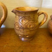 Antique tea coffee set vallauris vintage beige ceramic #c644