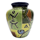 Glazed ceramic vase with Africanist decoration, France 1980s.
